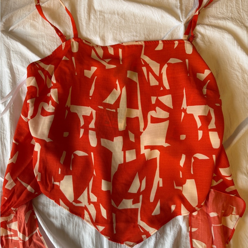 Bwear Orange and White Abstract Camisole